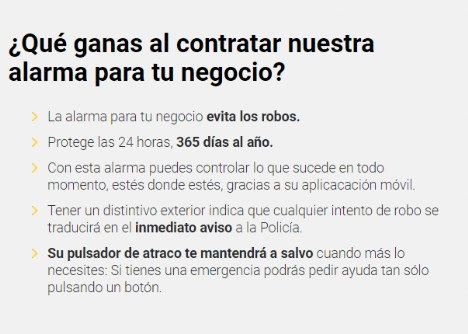 Alarmas para negocios